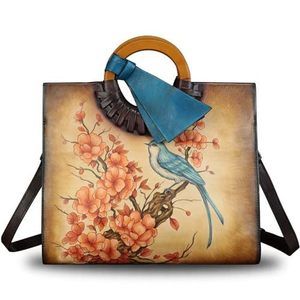 Elegant Genuine Textured Bag Bag For Hand Painted Pattern Bag Handmade Crossbo